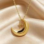 Valor Shield Moon & Star Necklace