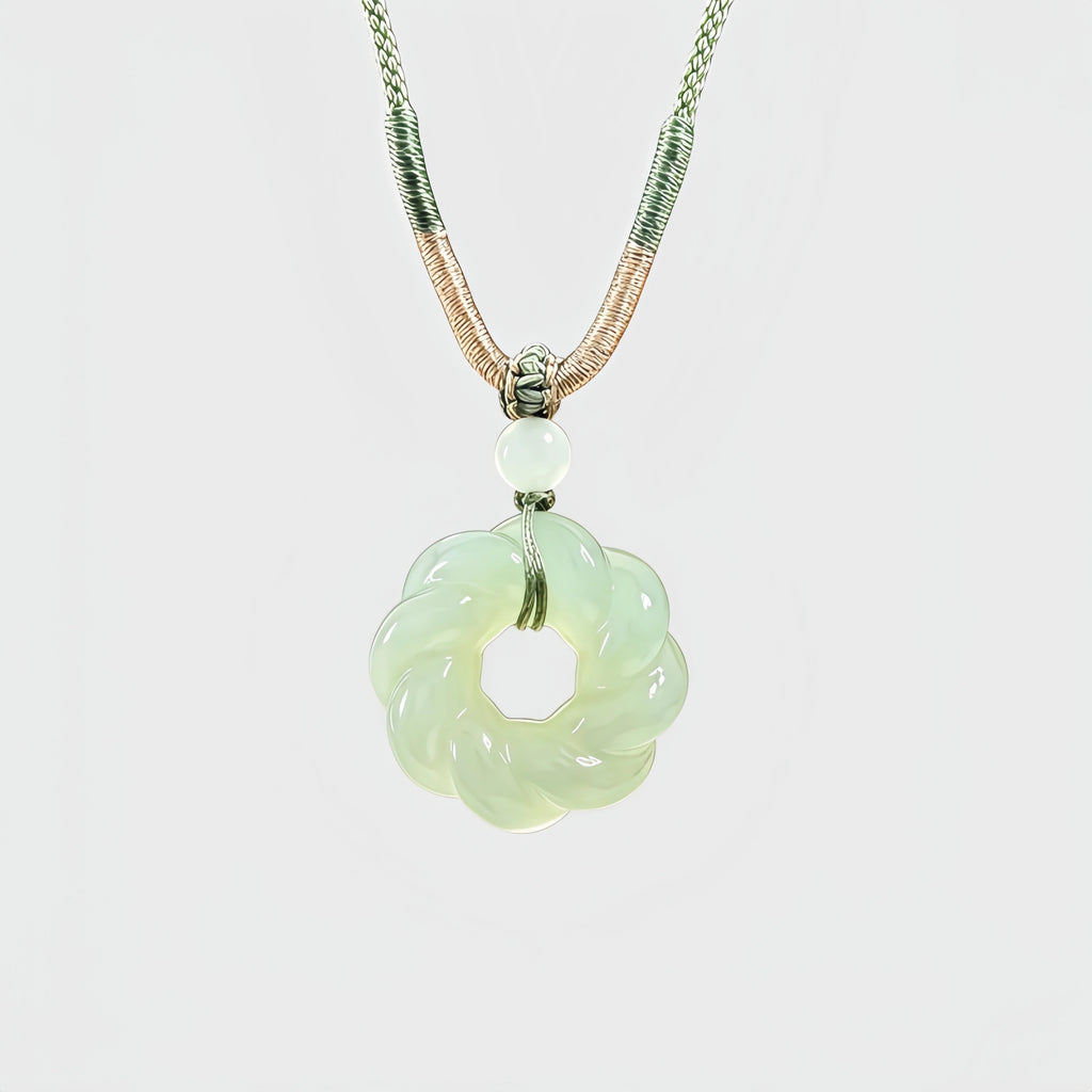 Collier Lotus Dew en jade Hetian naturel