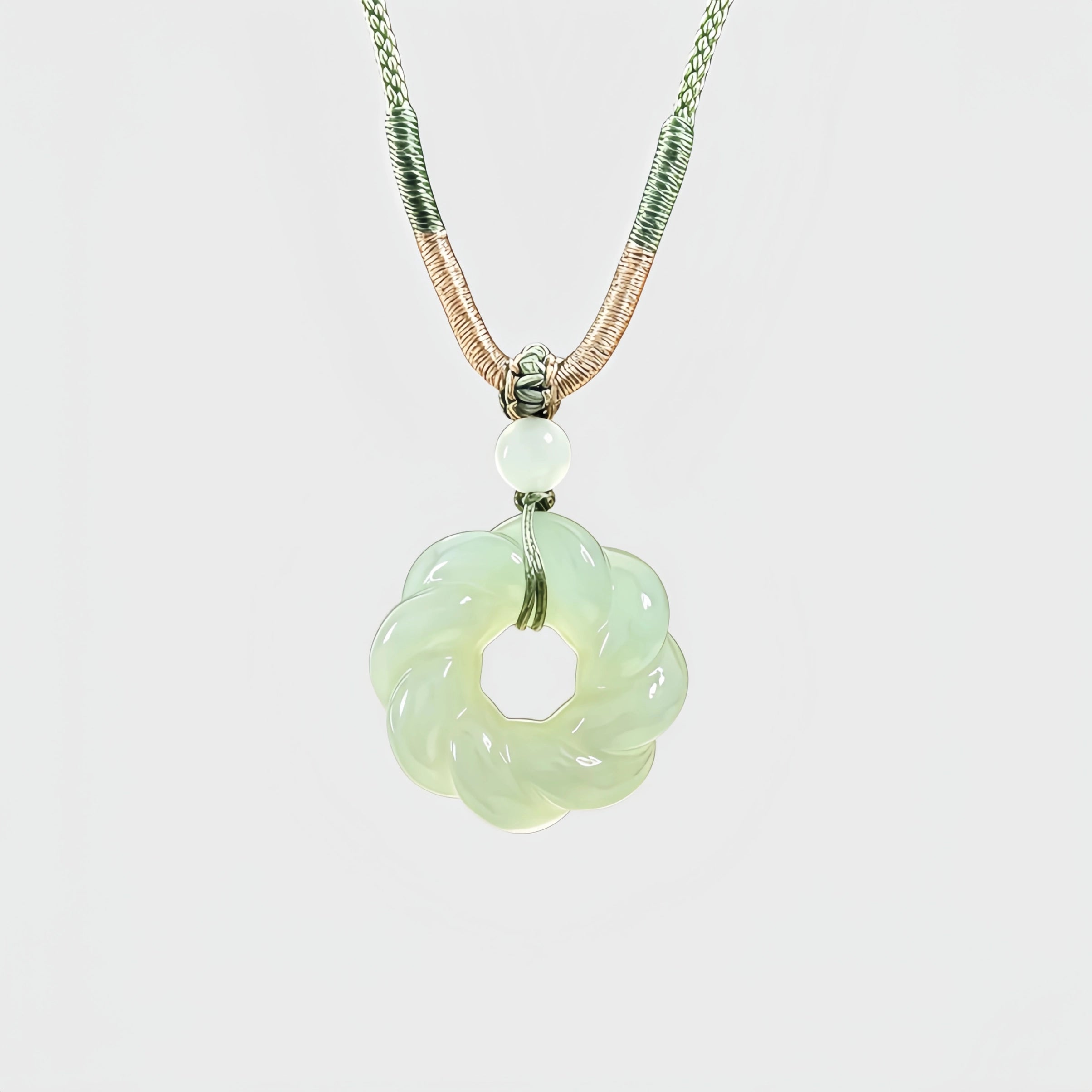 Collier Lotus Dew en jade Hetian naturel
