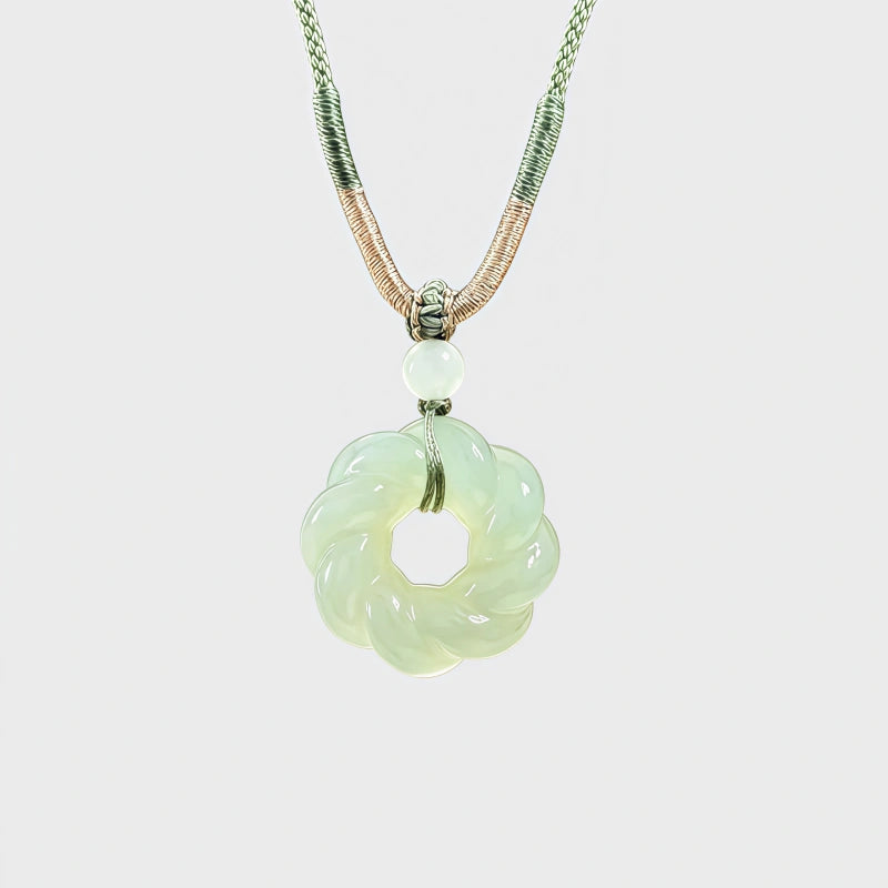 Lotus Dew Natural Hetian Jade Necklace