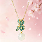 Sakura Hetian Jade Necklace