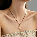 Collier Lotus Rose Porte-Bonheur