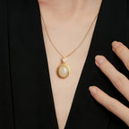 Lunar Glow Natural Hetian Jade Necklace