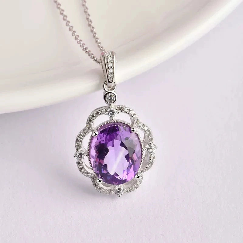Violet Hush Natural Crystal Necklace