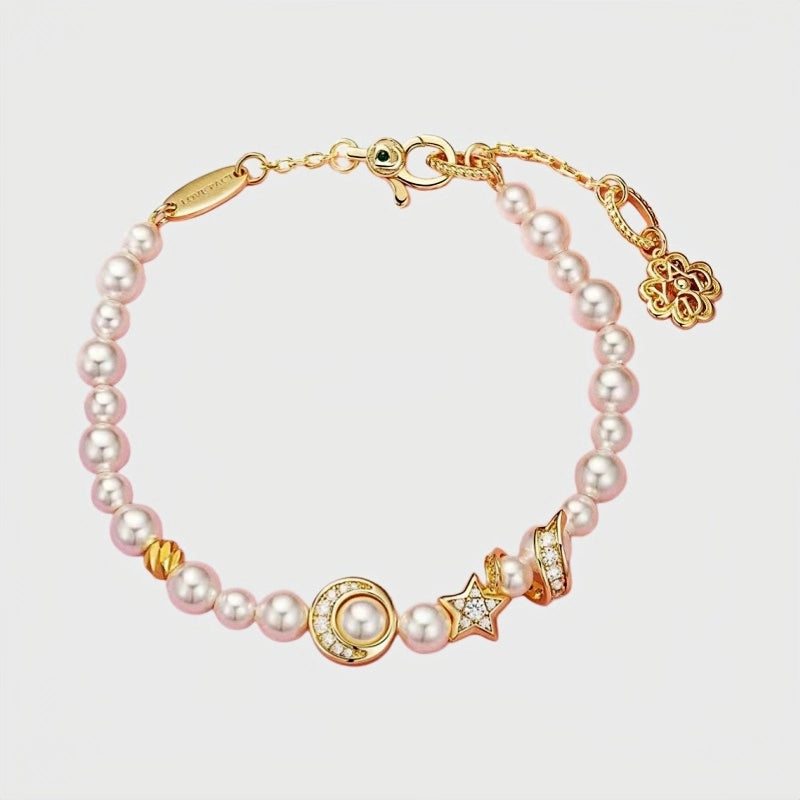 Moon & Star Pearl Bracelet - Love Covenant