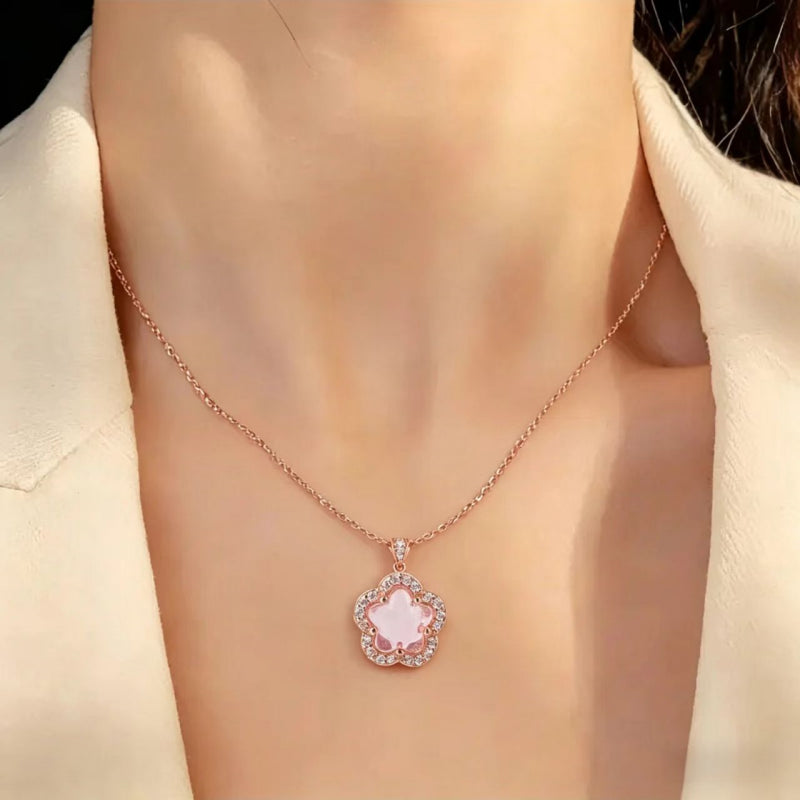 Starlight Sakura Natural Crystal Necklace