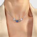 Natural Aquamarine Blue Stones Necklace - Water Element, Harmonious Energy