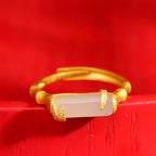 Vintage Bamboo Hetian Jade Blessing Ring – Wear Calm, Carry Luck