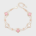 Bracelet Double Couche Trèfle à Quatre Feuilles — Cadeau Luxe & Délicat pour Meilleure Amie – Anniversaire & Remise de Diplôme