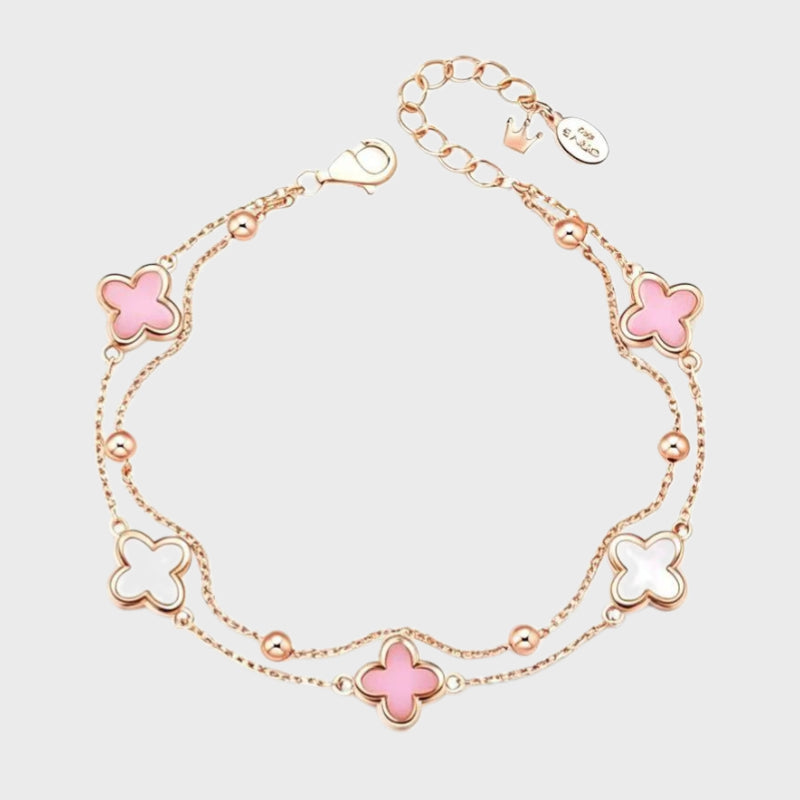 Four-Leaf Clover Double Layer Bracelet