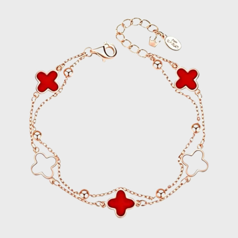 Four-Leaf Clover Double Layer Bracelet