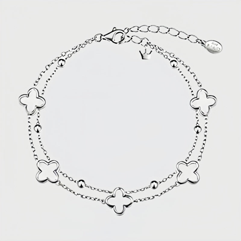 Four-Leaf Clover Double Layer Bracelet