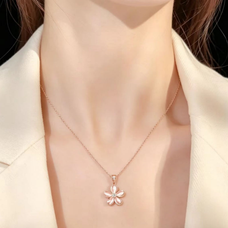 Pink Sakura Bloom Necklace