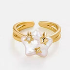 Starlight Pearl Gold Ring - Direct Way with Confidence