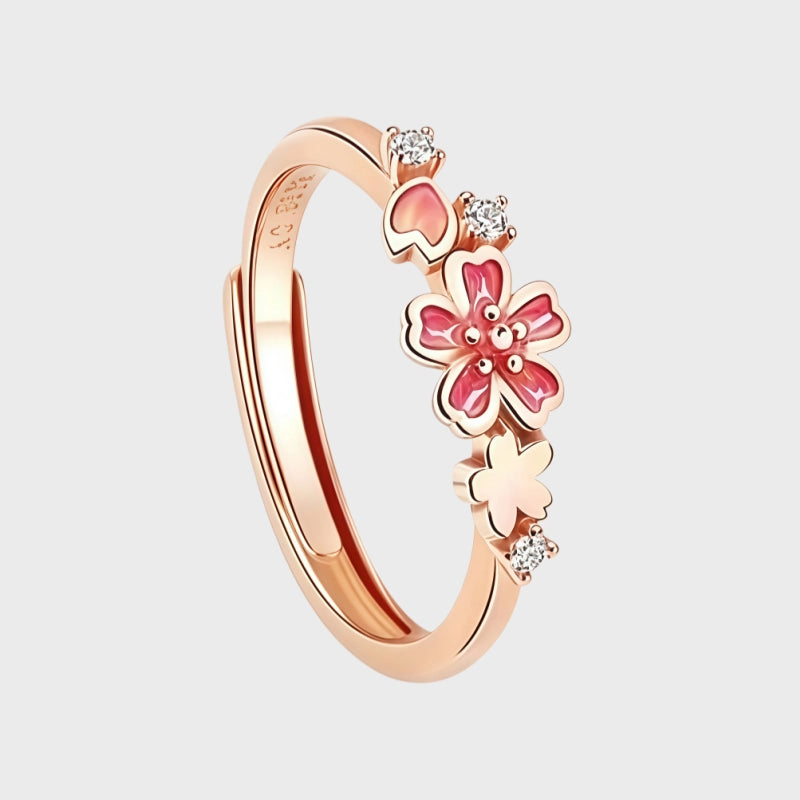S925 Silver Sakura Ring - Purity Love Ring