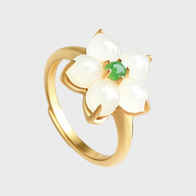 Hotan Jade Plum Blossom Ring – Timeless Luck, Gentle Peace