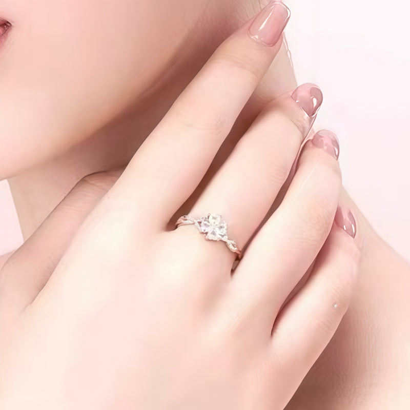 Lucky Four-leaf Clover Ring - One Leaf for Hope, One for Luck