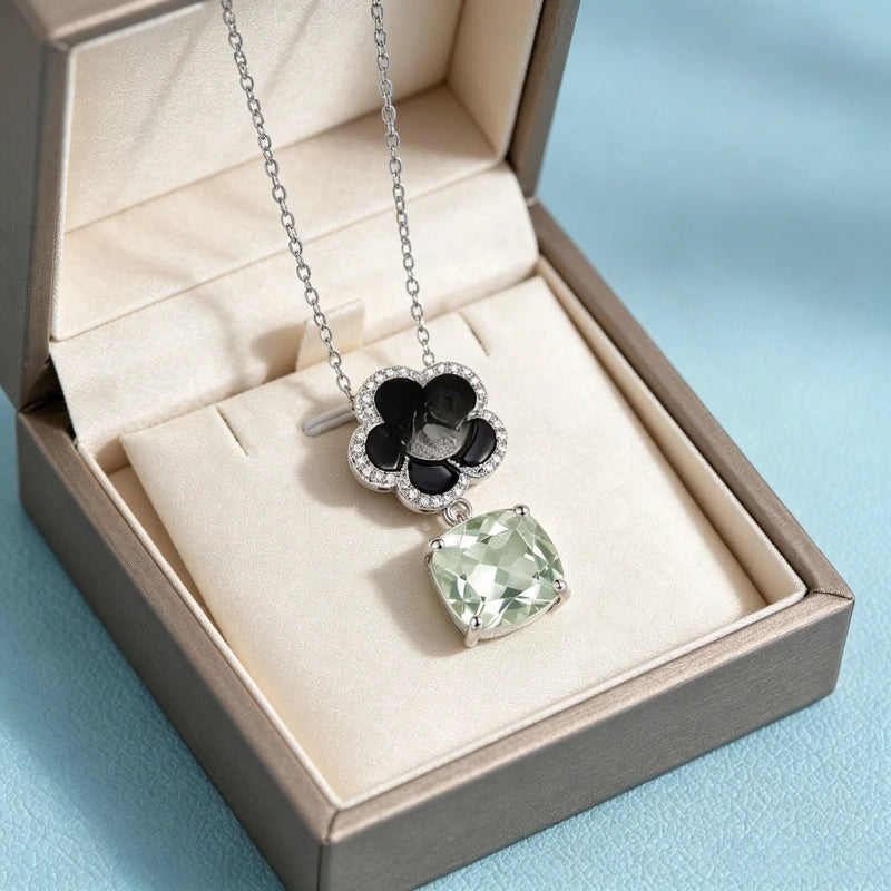 Verdant Bloom Natural Crystal Necklace
