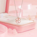 Pink Lucky Clover Necklace