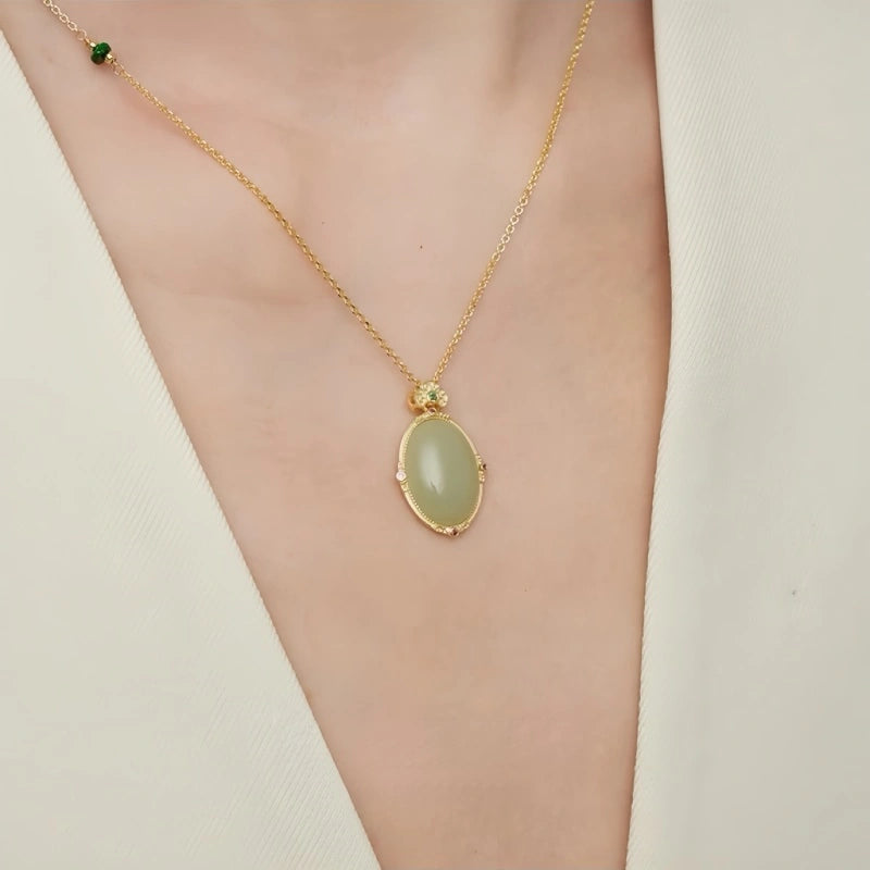 Plain Safety Hetian Jade Necklace