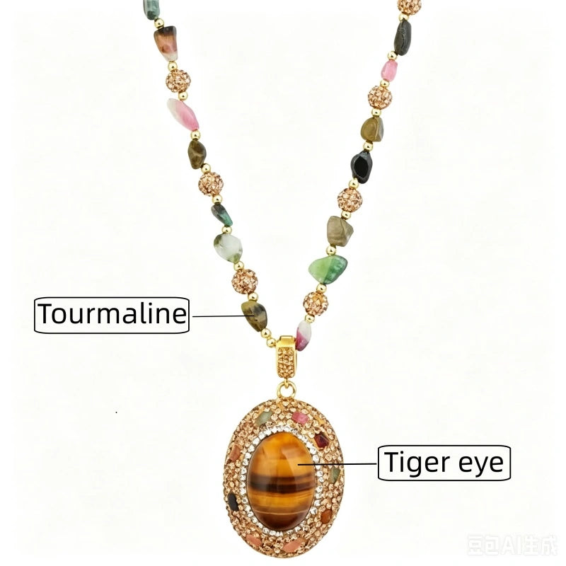 Earthen Glow Natural Tiger Eye Stone Necklace