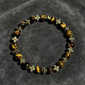 Bracelet vintage œil de tigre, perles et croix - Attire la richesse