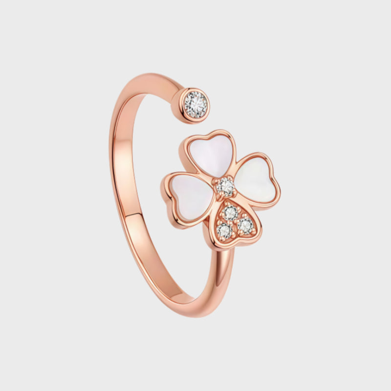 Heart Four-leaf Clover Rose Gold Super Lucky Ring