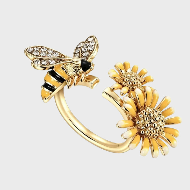 Daisy Bee Crystal Open Ring - Innocence Ring