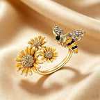 Daisy Bee Crystal Open Ring - Innocence Ring