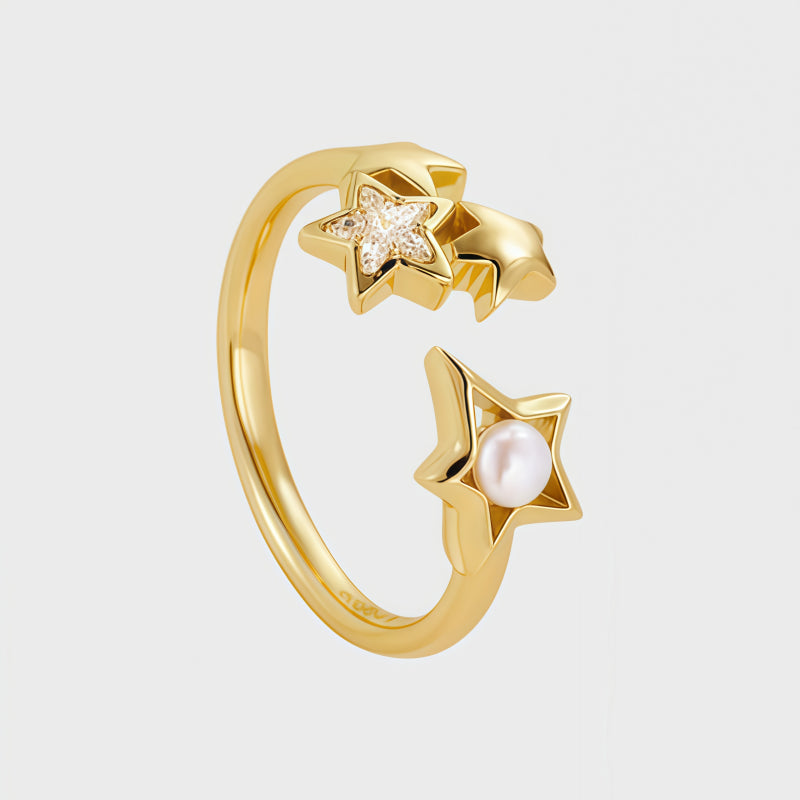Polaris Pearl Ring – Guided by the Star, Blessed by the Light