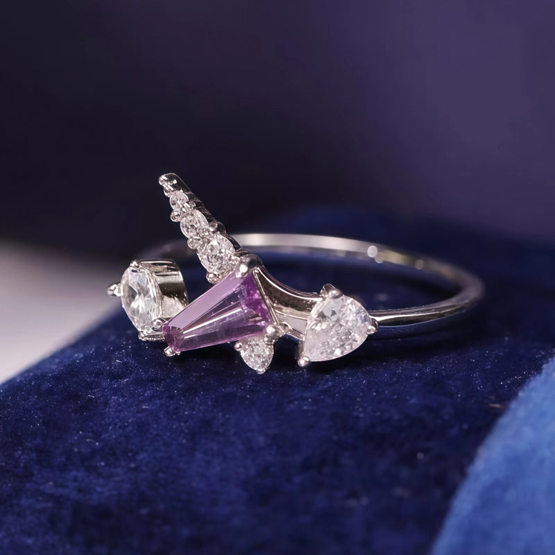 Natural Amethyst Unicorn Ring - Clear Head, Lucky Path