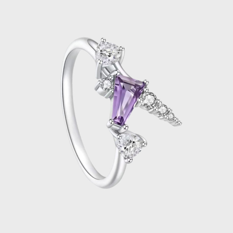 Natural Amethyst Unicorn Ring - Clear Head, Lucky Path