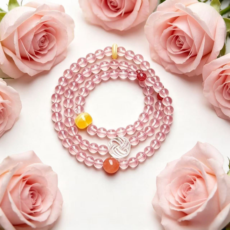 Mala Triple Wrap Natural Crystal Bracelet