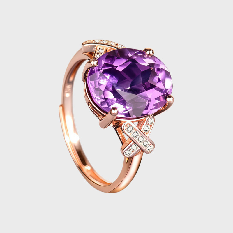 Natural Amethyst Energy Ring - Quiet Protection, Gentle Wisdom