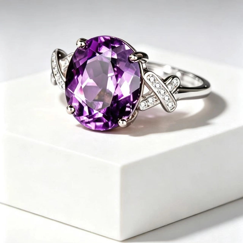 Natural Amethyst Energy Ring - Quiet Protection, Gentle Wisdom