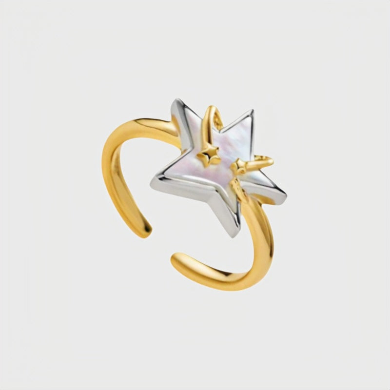 Polaris Mother-of-Pearl Open Ring - Guided by Light, Blessed by the Moon