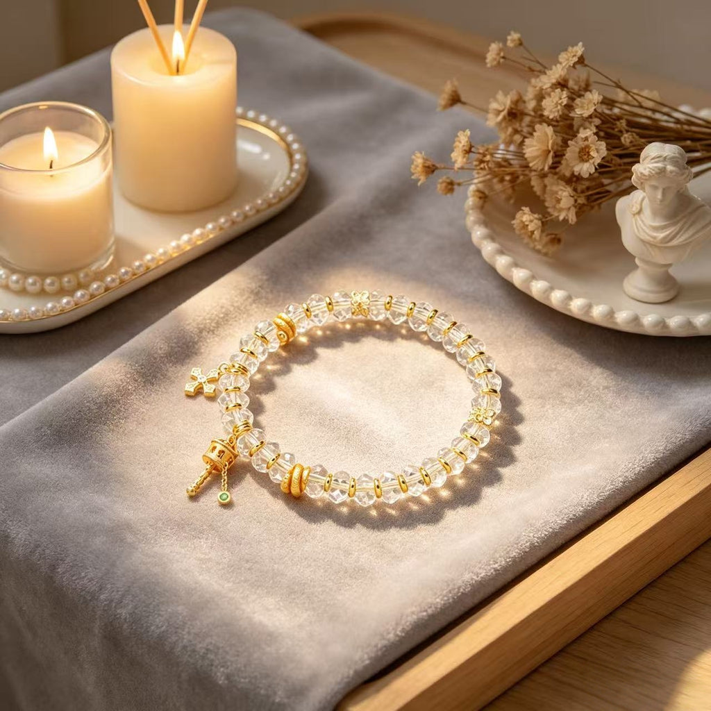 Fortune Spinner Clear Quartz Bracelet