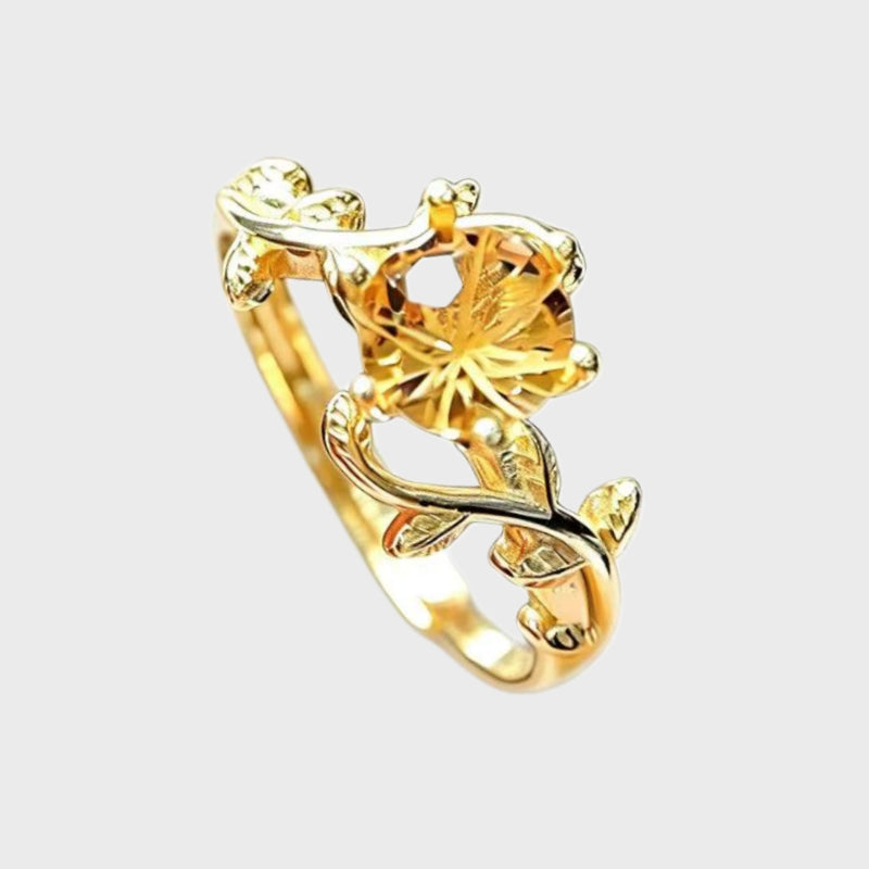Twist Leaf Citrine Ring - Wealth Magnet