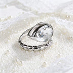 Bague Goutte d'Eau en Cristal Naturel Transparent