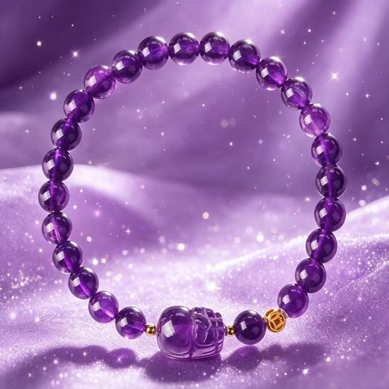 Purple Pi Xiu Natural Crystal Bracelet