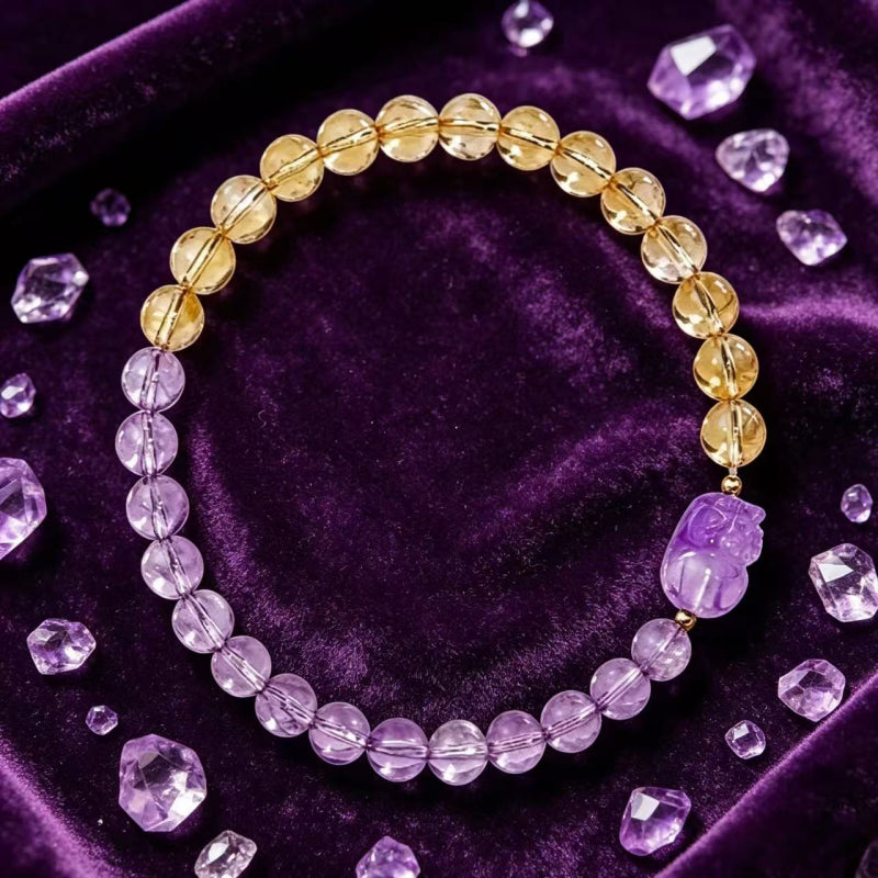 Gold Energy Natural Crystal Bracelet