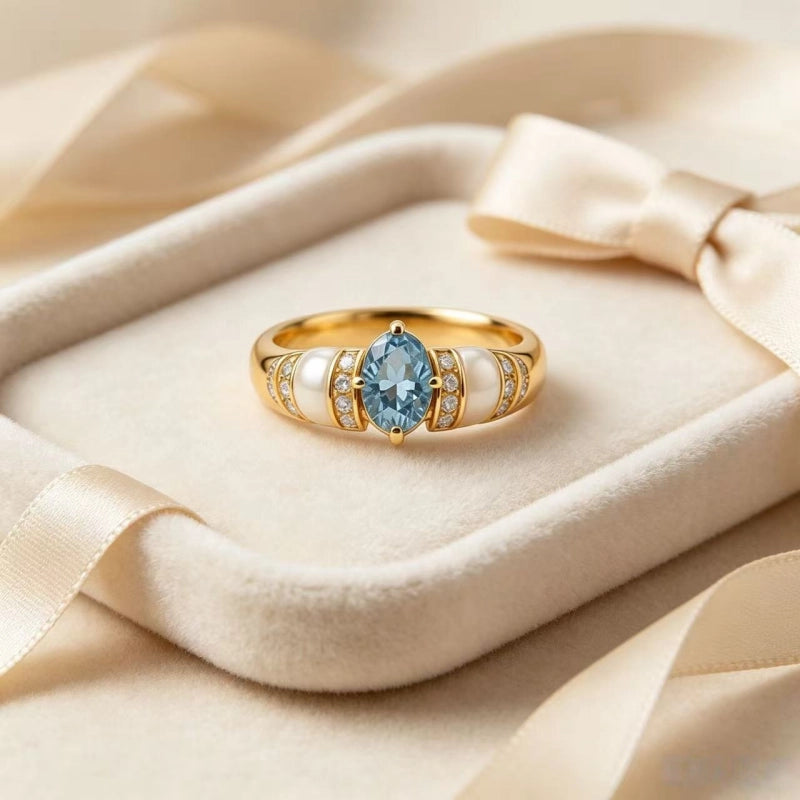 Dreamy Natural Aquamarine Ring - Calm Mind