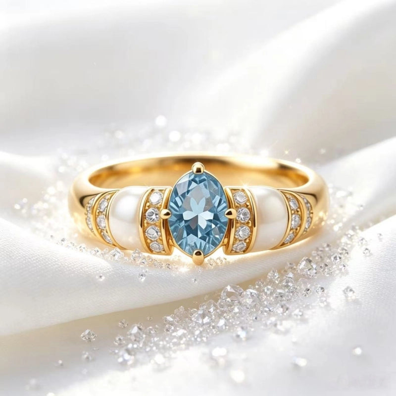 Dreamy Natural Aquamarine Ring - Calm Mind