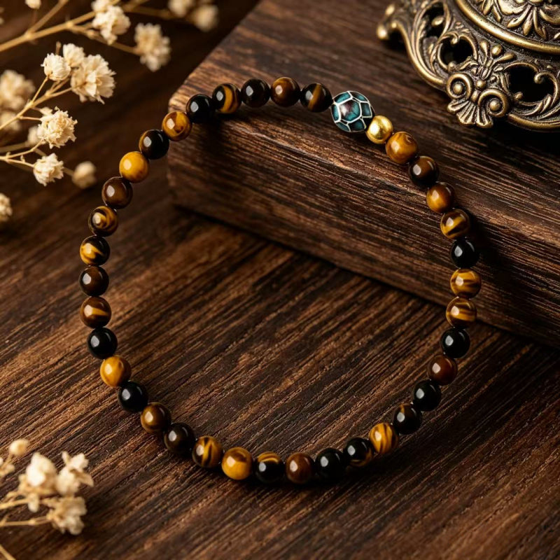 Lotus Protection Natural Tiger Eye Wealth Bracelet