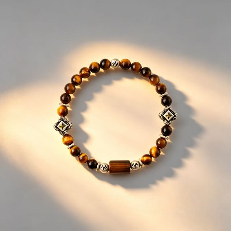 Ancient Rune Natural Tiger Eye Bracelet