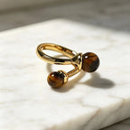 Bague d'exception en œil de tigre - Symbole de courage et de richesse