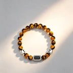 Bracelet œil de tigre naturel — Perles porte-bonheur diffuseur d'arôme pour couple