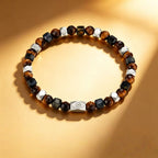 Bracelet Œil de tigre naturel — Style vintage neutre, polyvalent pour tous les looks