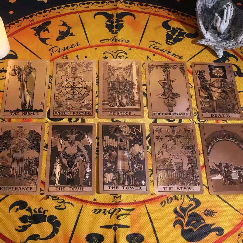 Pink & Gold Foil Celestial Body Tarot Deck
