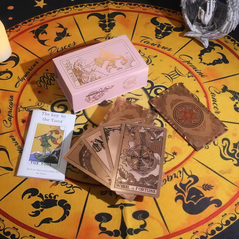 Pink & Gold Foil Celestial Body Tarot Deck